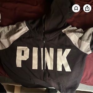 Women’s PINK black and White zip up hoodie